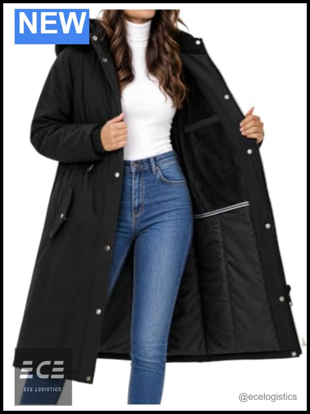 Women's Long Winter Puffer Parka Coat Fleece Lined Hooded Overcoat